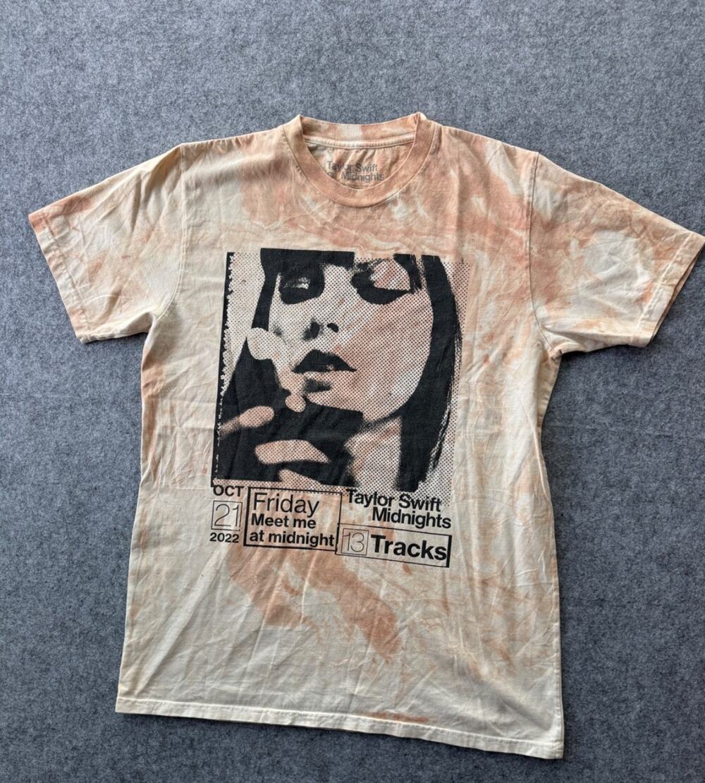 Taylor Swift Midnights Official Album Promo Tie Dye T Shirt Women’s Size L S04